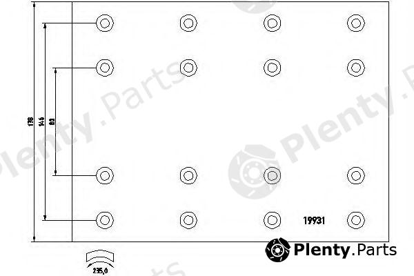  TEXTAR part 19931190004T088 Brake Lining Kit, drum brake