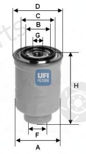  UFI part 24.452.00 (2445200) Fuel filter