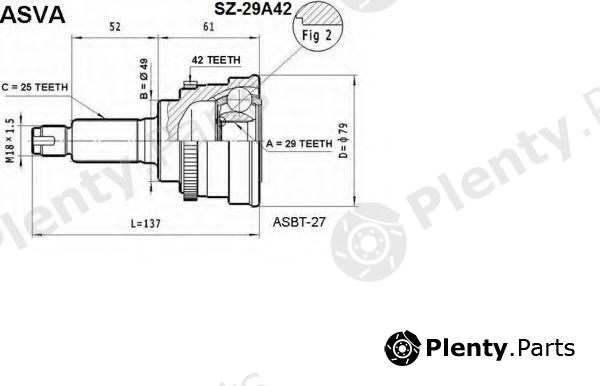 ASVA part SZ-29A42 (SZ29A42) Replacement part