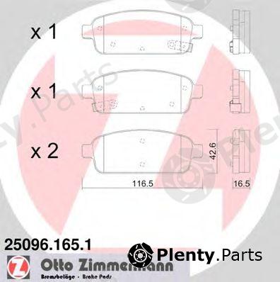  ZIMMERMANN part 25096.165.1 (250961651) Brake Pad Set, disc brake