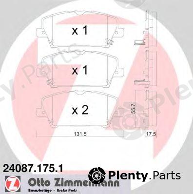  ZIMMERMANN part 24087.175.1 (240871751) Brake Pad Set, disc brake