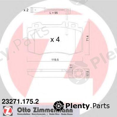  ZIMMERMANN part 23271.175.2 (232711752) Brake Pad Set, disc brake
