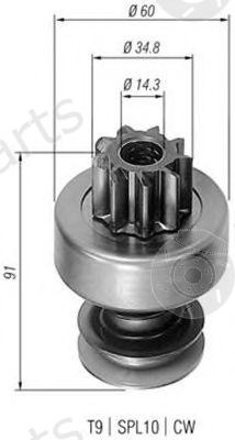  MAGNETI MARELLI part AMB0204 Pinion, starter
