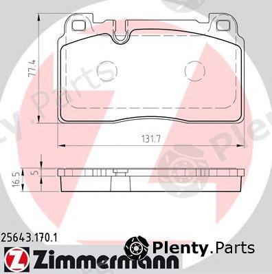  ZIMMERMANN part 25643.170.1 (256431701) Brake Pad Set, disc brake