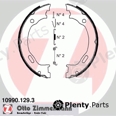  ZIMMERMANN part 10990.129.3 (109901293) Brake Shoe Set, parking brake