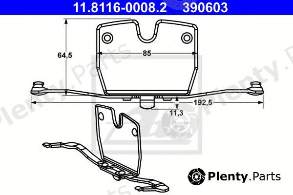  ATE part 11.8116-0008.2 (11811600082) Spring, brake caliper