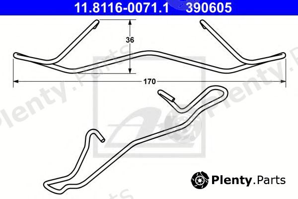 ATE part 11.8116-0071.1 (11811600711) Spring, brake caliper