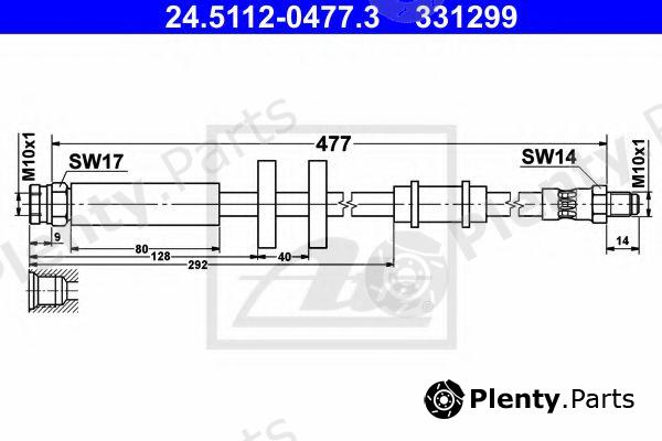  ATE part 24.5112-0477.3 (24511204773) Brake Hose