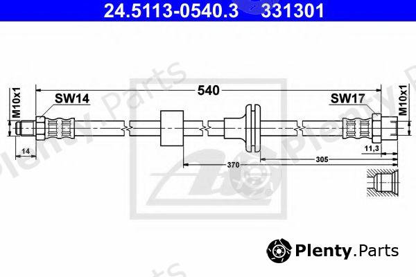  ATE part 24.5113-0540.3 (24511305403) Brake Hose
