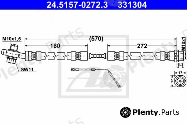  ATE part 24.5157-0272.3 (24515702723) Brake Hose