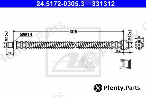  ATE part 24.5172-0305.3 (24517203053) Brake Hose