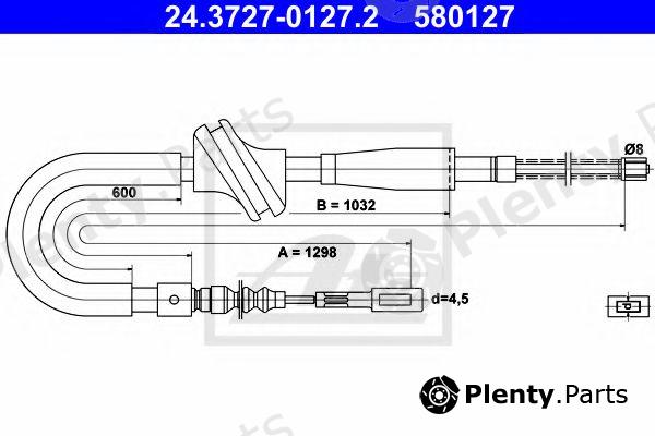  ATE part 24.3727-0127.2 (24372701272) Cable, parking brake