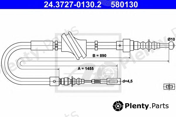  ATE part 24.3727-0130.2 (24372701302) Cable, parking brake