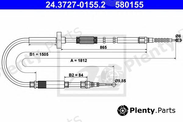  ATE part 24.3727-0155.2 (24372701552) Cable, parking brake
