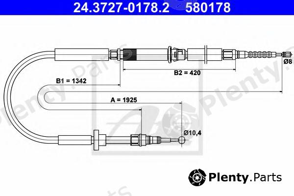  ATE part 24.3727-0178.2 (24372701782) Cable, parking brake