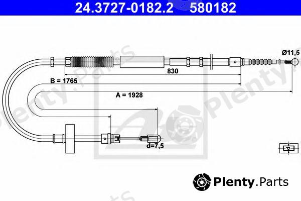  ATE part 24.3727-0182.2 (24372701822) Cable, parking brake