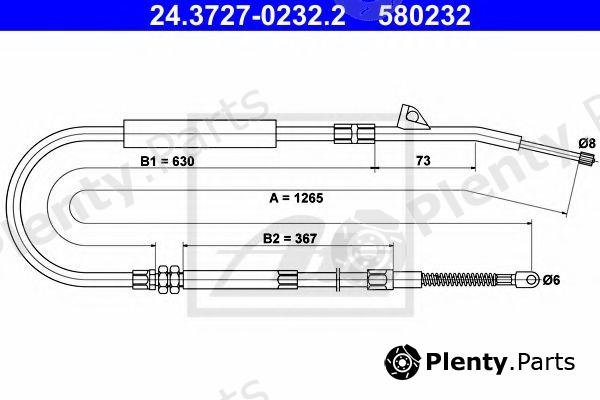 ATE part 24.3727-0232.2 (24372702322) Cable, parking brake
