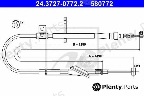 ATE part 24.3727-0772.2 (24372707722) Cable, parking brake