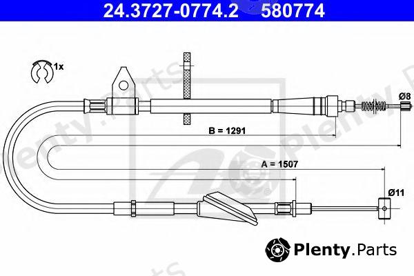  ATE part 24.3727-0774.2 (24372707742) Cable, parking brake