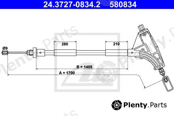  ATE part 24.3727-0834.2 (24372708342) Cable, parking brake