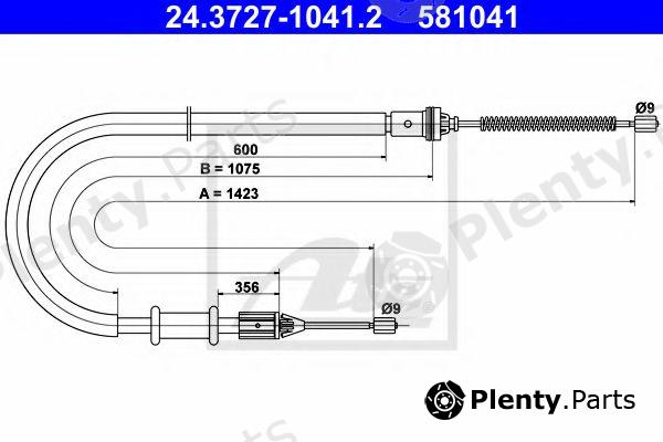 ATE part 24.3727-1041.2 (24372710412) Cable, parking brake
