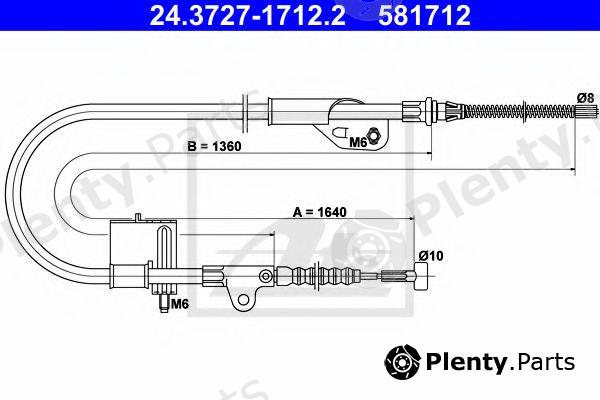  ATE part 24.3727-1712.2 (24372717122) Cable, parking brake