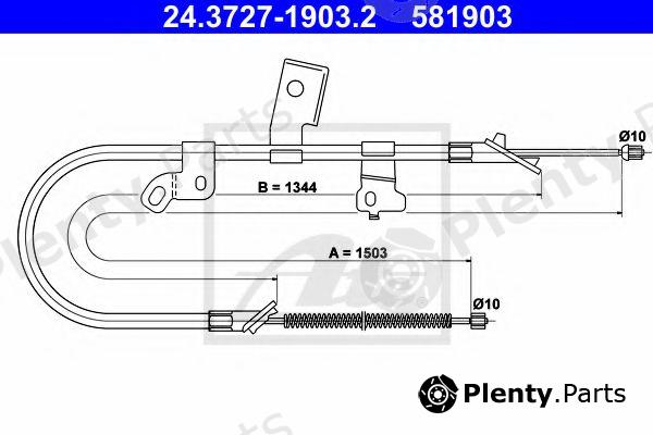  ATE part 24.3727-1903.2 (24372719032) Cable, parking brake