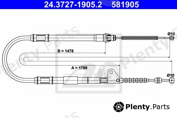  ATE part 24.3727-1905.2 (24372719052) Cable, parking brake