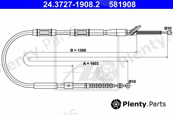  ATE part 24.3727-1908.2 (24372719082) Cable, parking brake