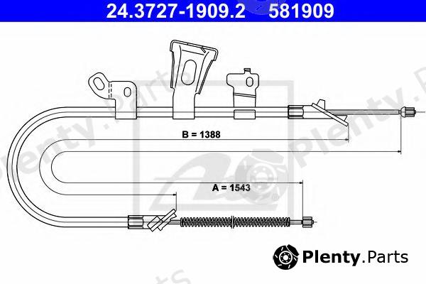  ATE part 24.3727-1909.2 (24372719092) Cable, parking brake