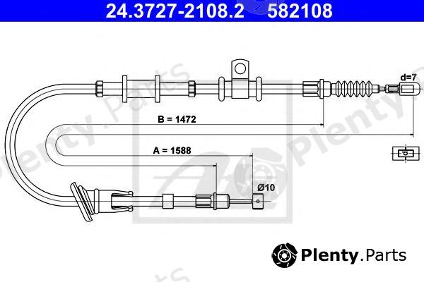  ATE part 24.3727-2108.2 (24372721082) Cable, parking brake