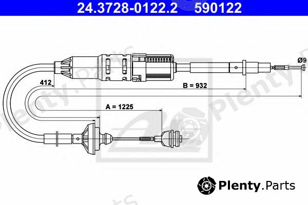  ATE part 24.3728-0122.2 (24372801222) Clutch Cable
