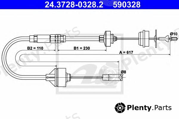  ATE part 24.3728-0328.2 (24372803282) Clutch Cable