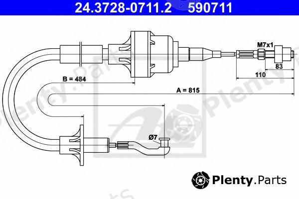  ATE part 24.3728-0711.2 (24372807112) Clutch Cable