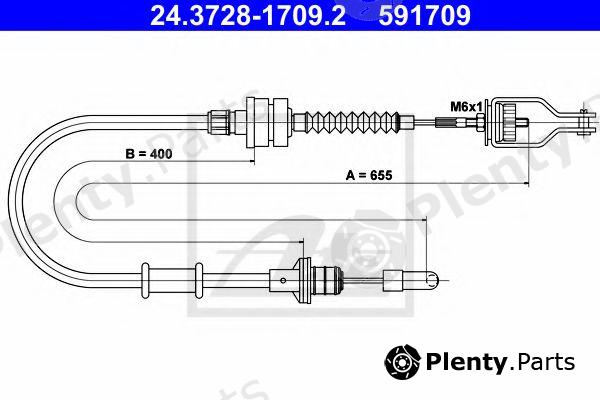  ATE part 24.3728-1709.2 (24372817092) Clutch Cable