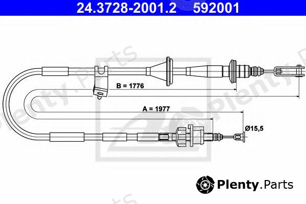 ATE part 24.3728-2001.2 (24372820012) Clutch Cable