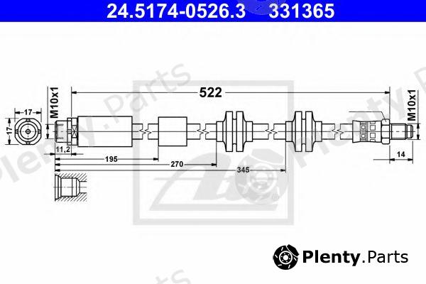  ATE part 24.5174-0526.3 (24517405263) Brake Hose