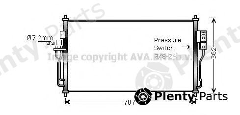  AVA QUALITY COOLING part DN5382 Condenser, air conditioning
