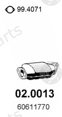  ASSO part 02.0013 (020013) Catalytic Converter