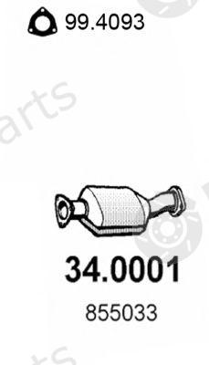  ASSO part 34.0001 (340001) Catalytic Converter