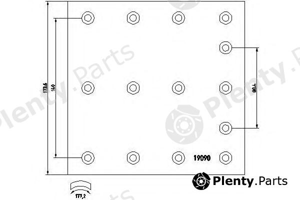  TEXTAR part 19090180008T088 Brake Lining Kit, drum brake