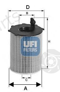  UFI part 25.142.00 (2514200) Oil Filter