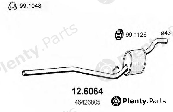  ASSO part 12.6064 (126064) Middle Silencer