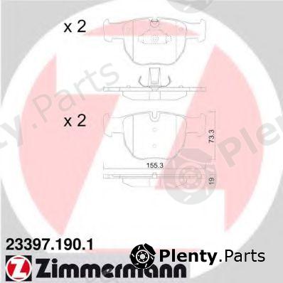  ZIMMERMANN part 23397.190.1 (233971901) Brake Pad Set, disc brake