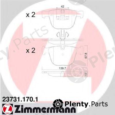  ZIMMERMANN part 23731.170.1 (237311701) Brake Pad Set, disc brake