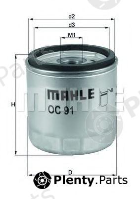  MAHLE ORIGINAL part OC91D Oil Filter