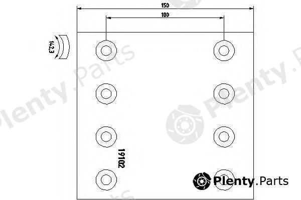  TEXTAR part 19102100008T013 Brake Lining Kit, drum brake