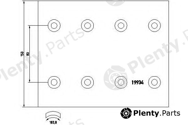  TEXTAR part 19934185008T088 Brake Lining Kit, drum brake