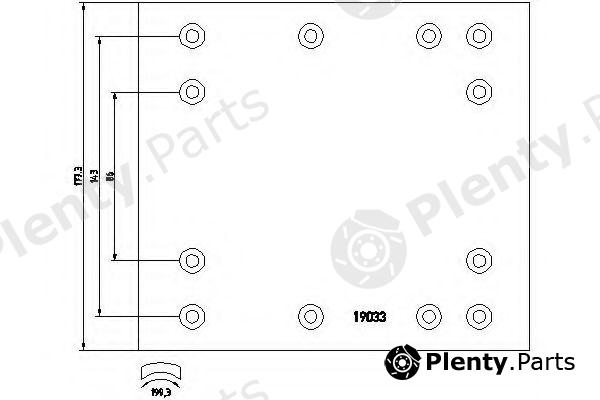  TEXTAR part 19030236005T0110 Brake Lining Kit, drum brake