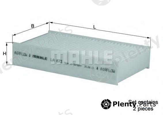  MAHLE ORIGINAL part LA873/S (LA873S) Filter, interior air